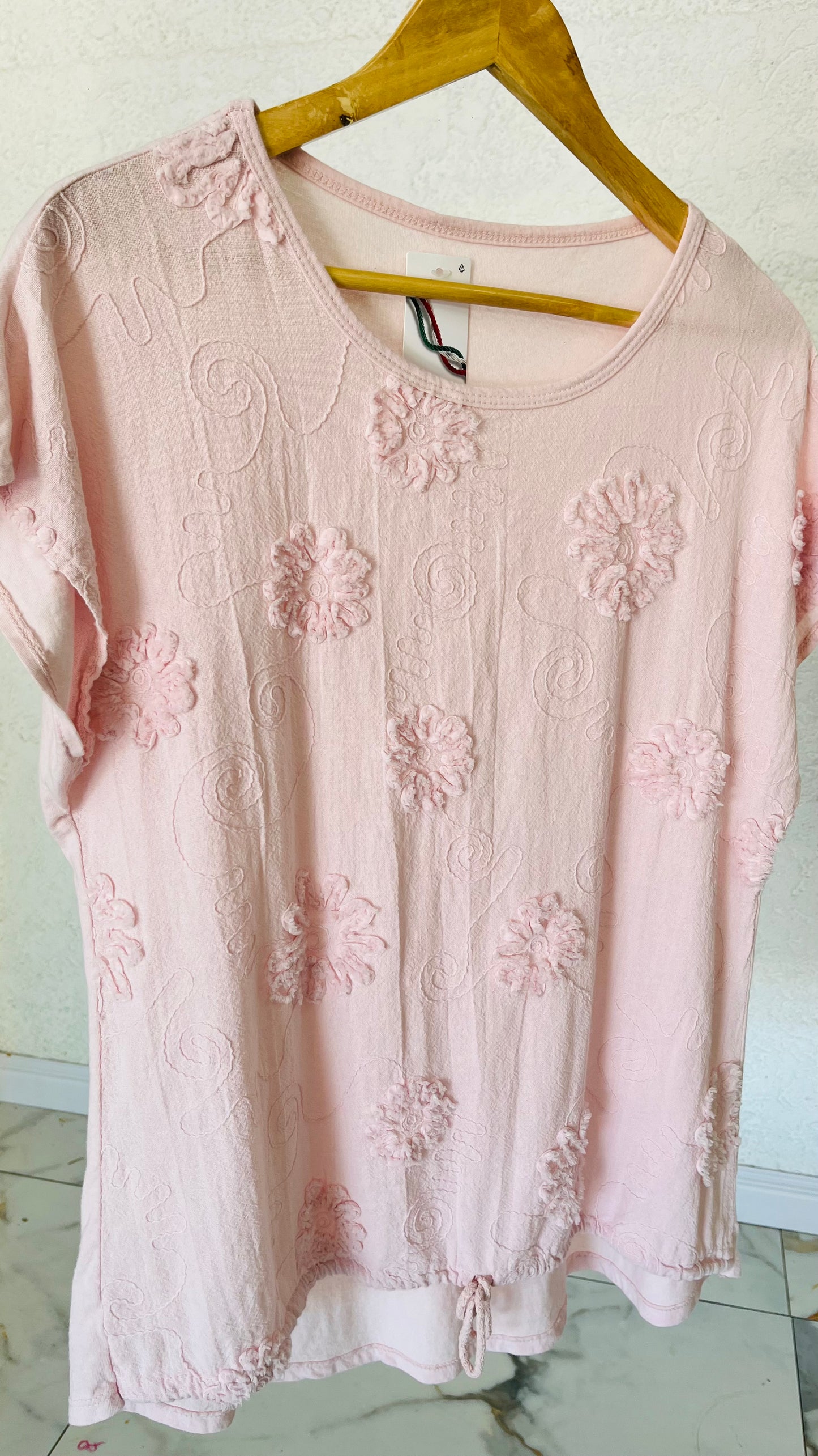 Blusa Italiana Rosa Soft Bloom