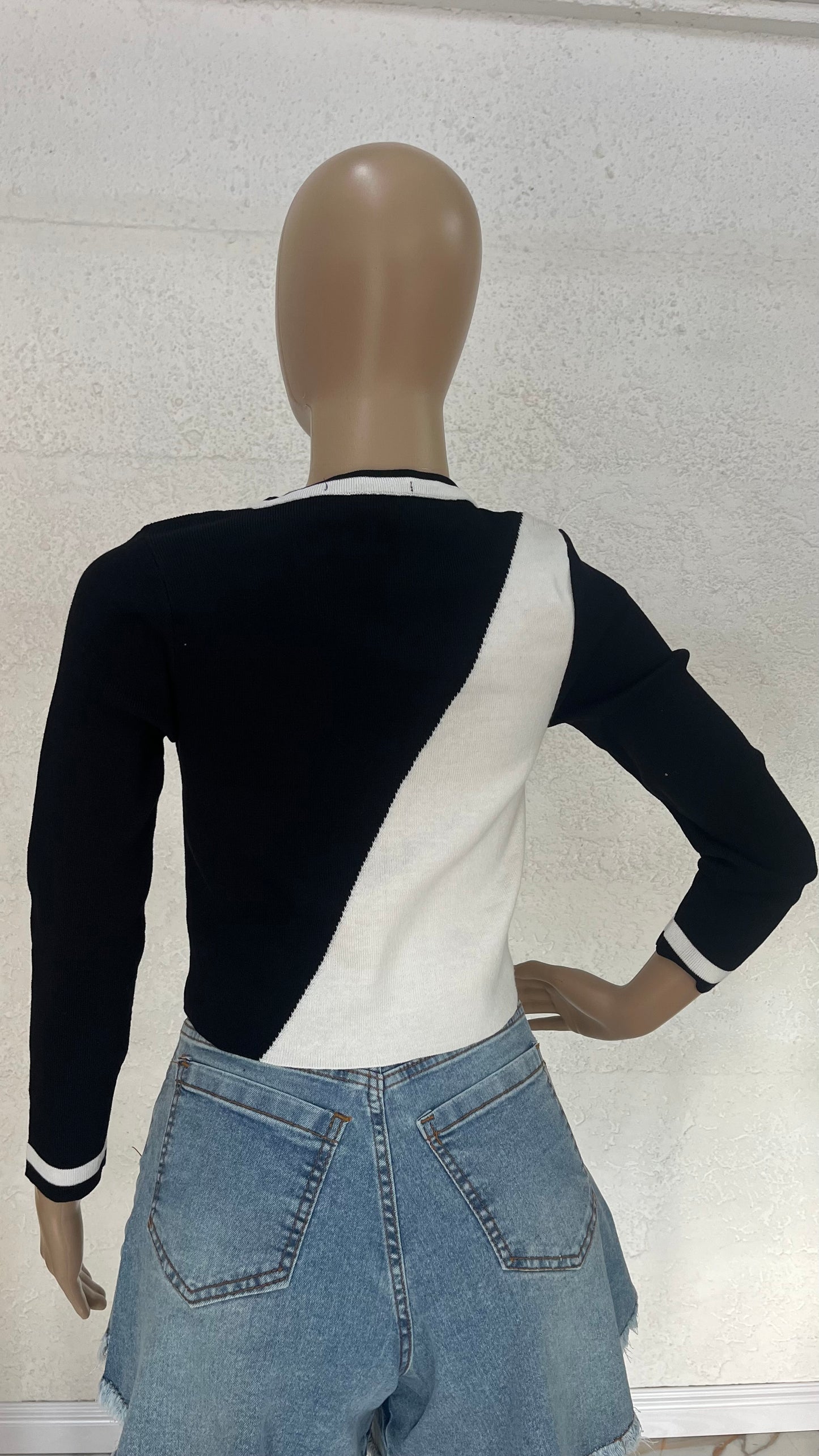 Cardigan Knit Bicolor Chic