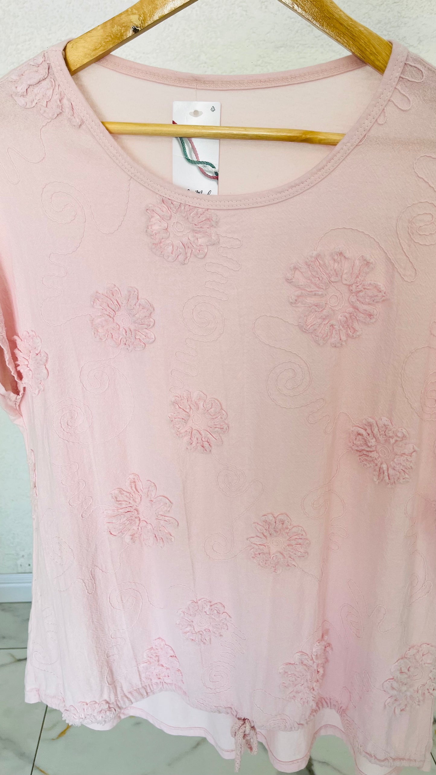 Blusa Italiana Rosa Soft Bloom