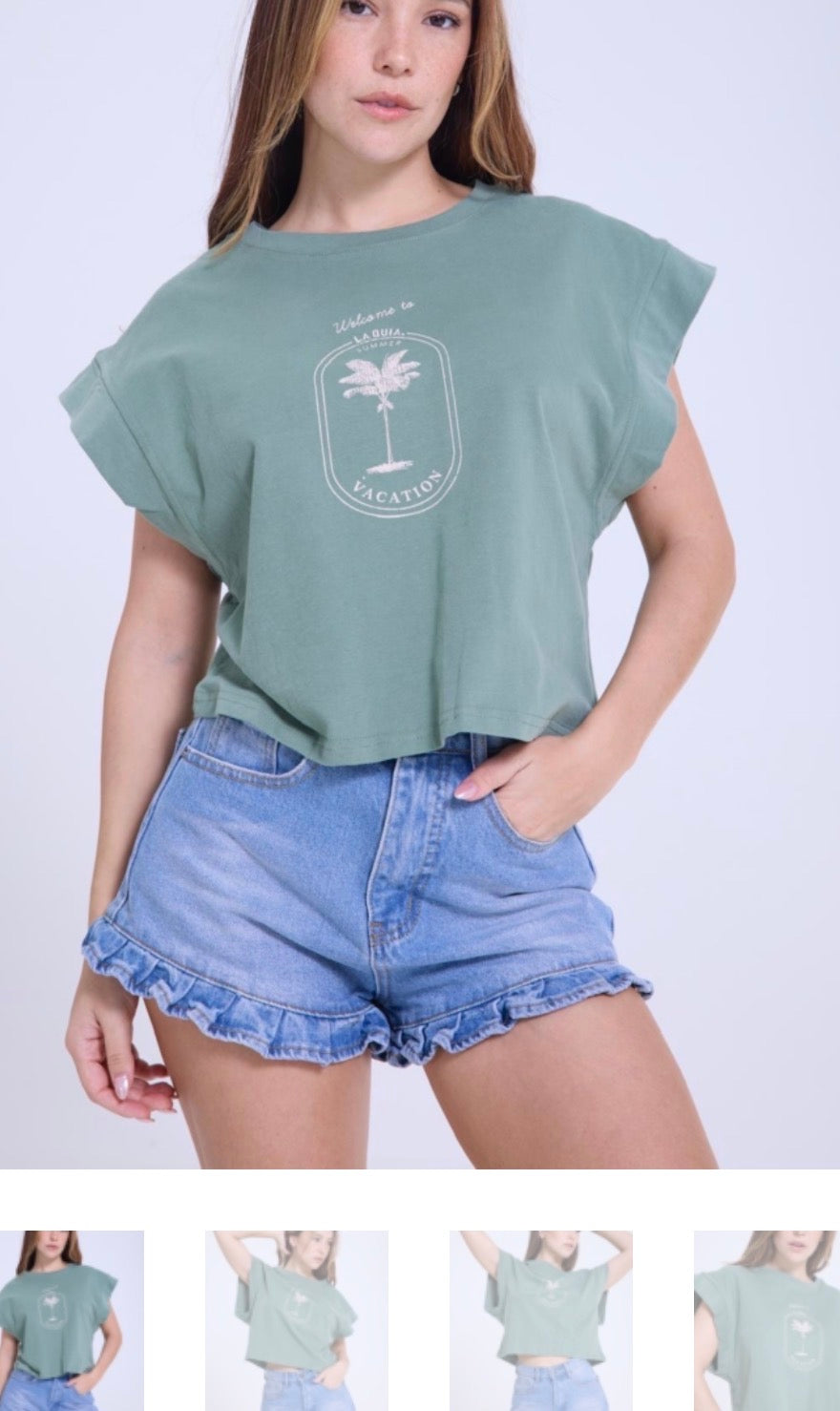 Remera Oversize Corta “Vacation Mood”