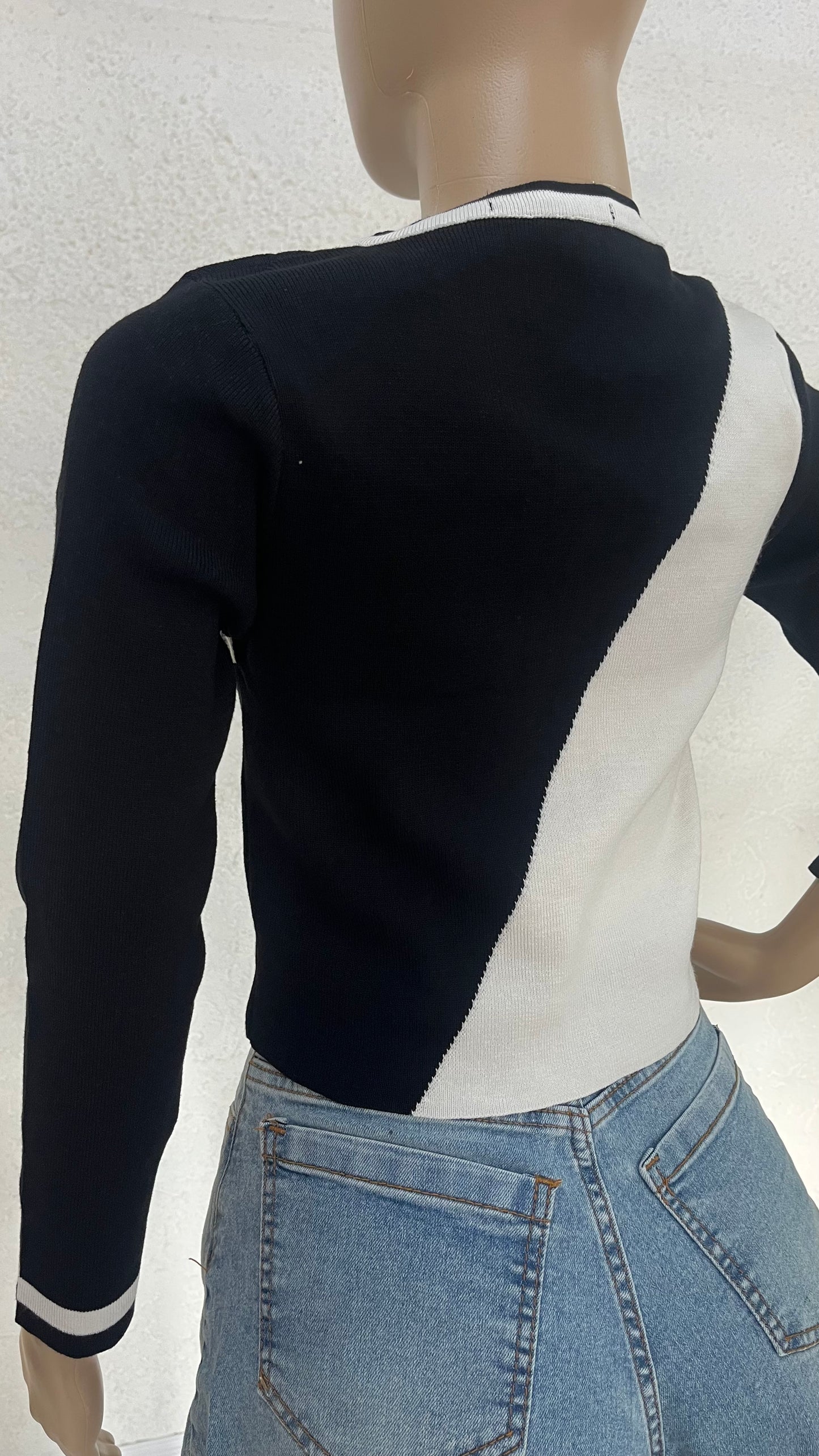 Cardigan Knit Bicolor Chic