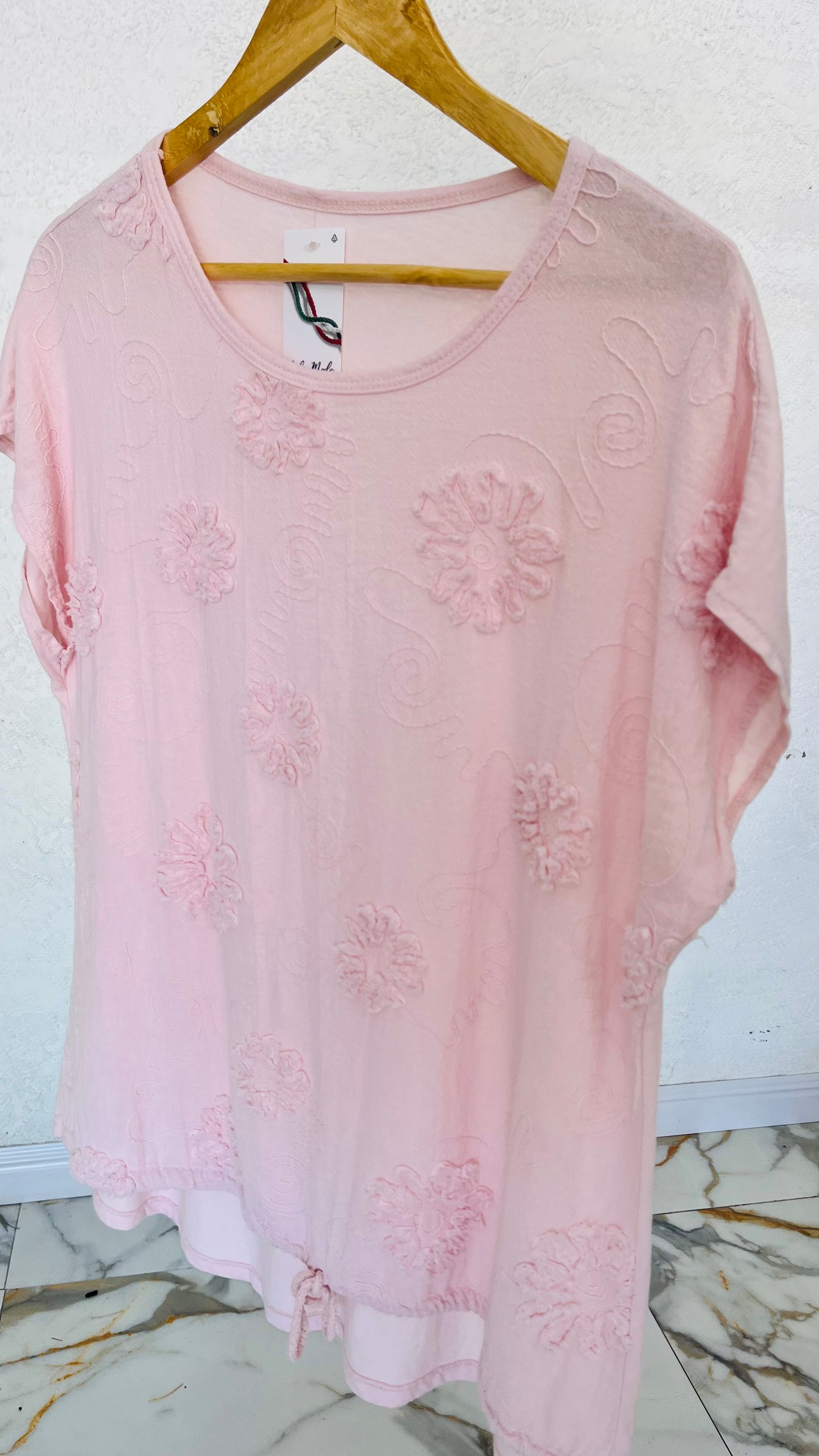 Blusa Italiana Rosa Soft Bloom