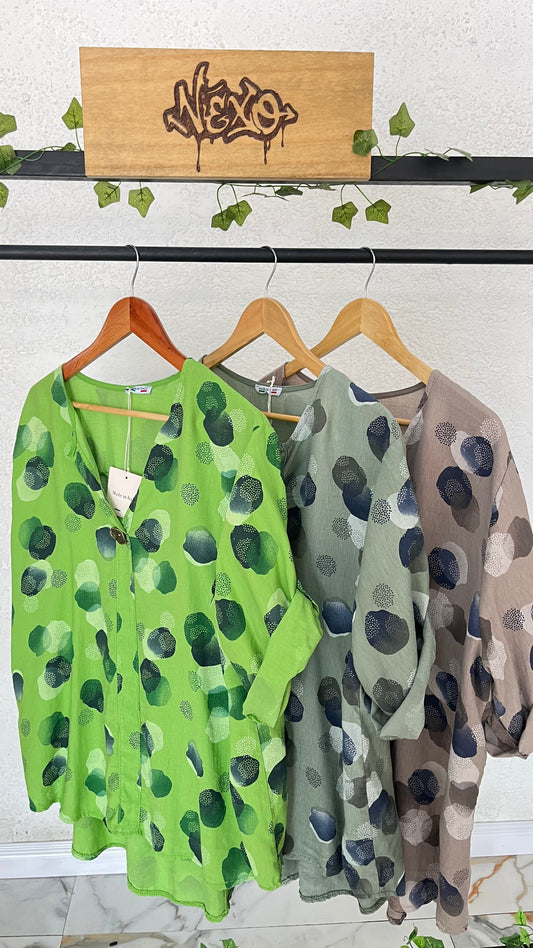 Camisa Italiana Dots of Art