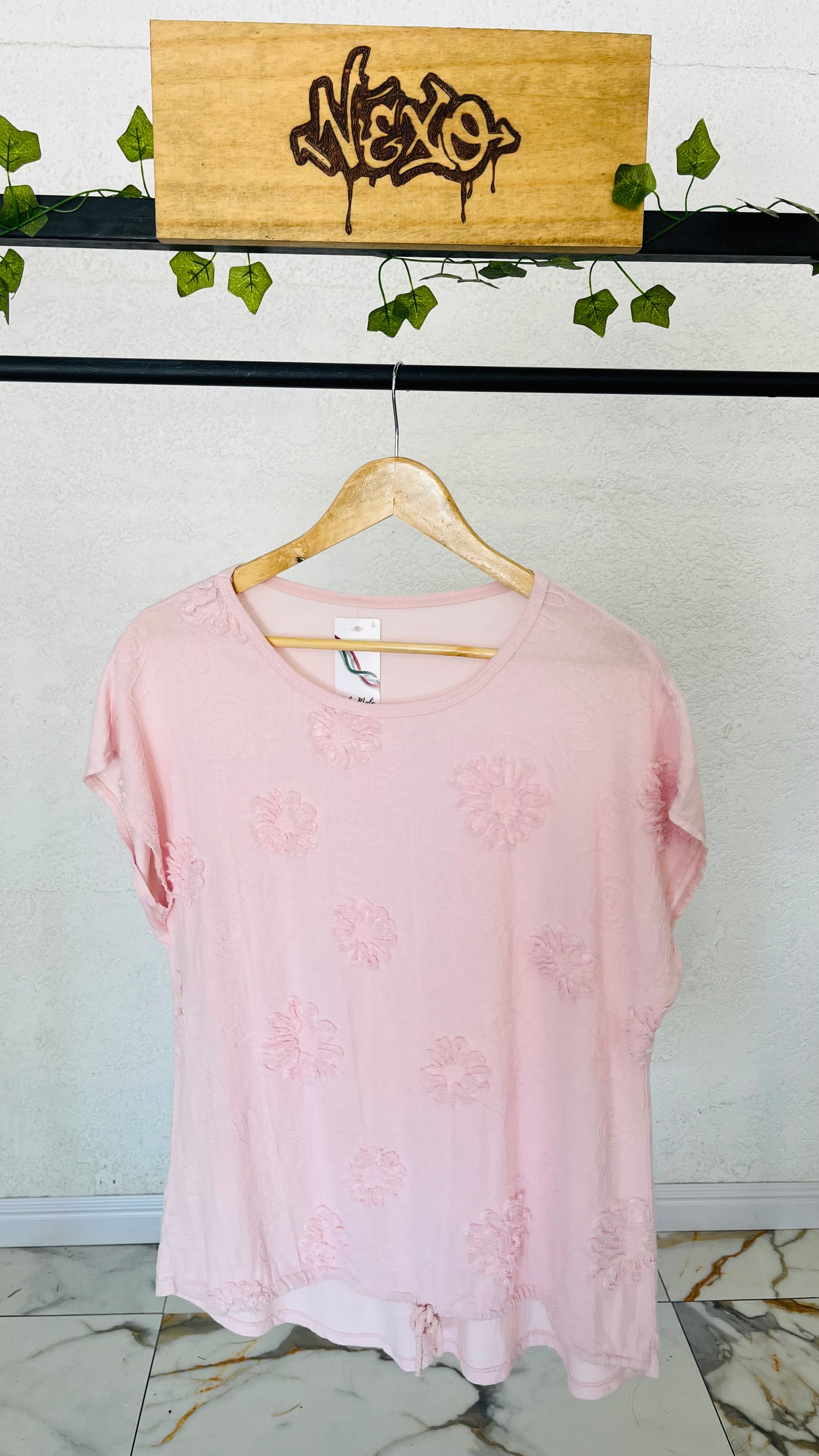 Blusa Italiana Rosa Soft Bloom
