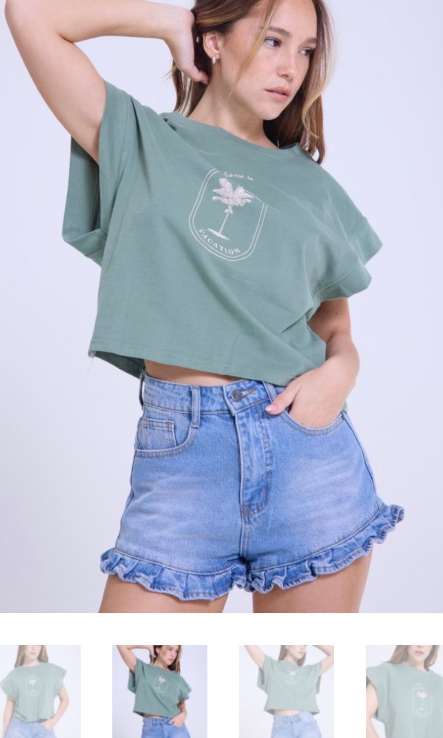 Remera Oversize Corta “Vacation Mood”