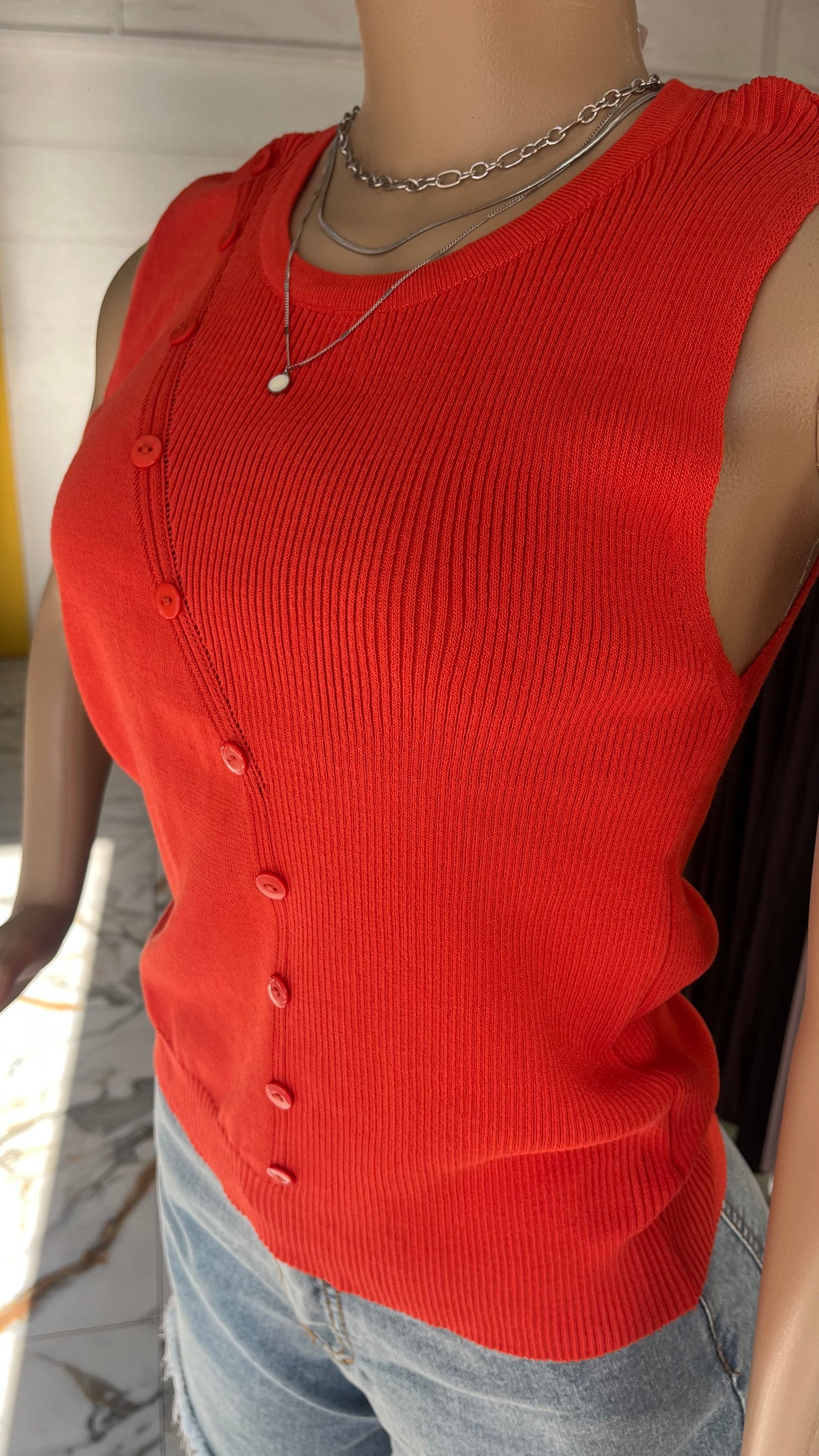 Knit Diagonal Button
