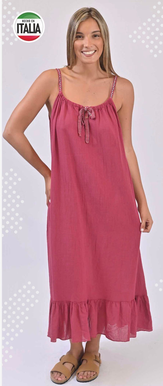 Vestido Lía – Algodón Bordado