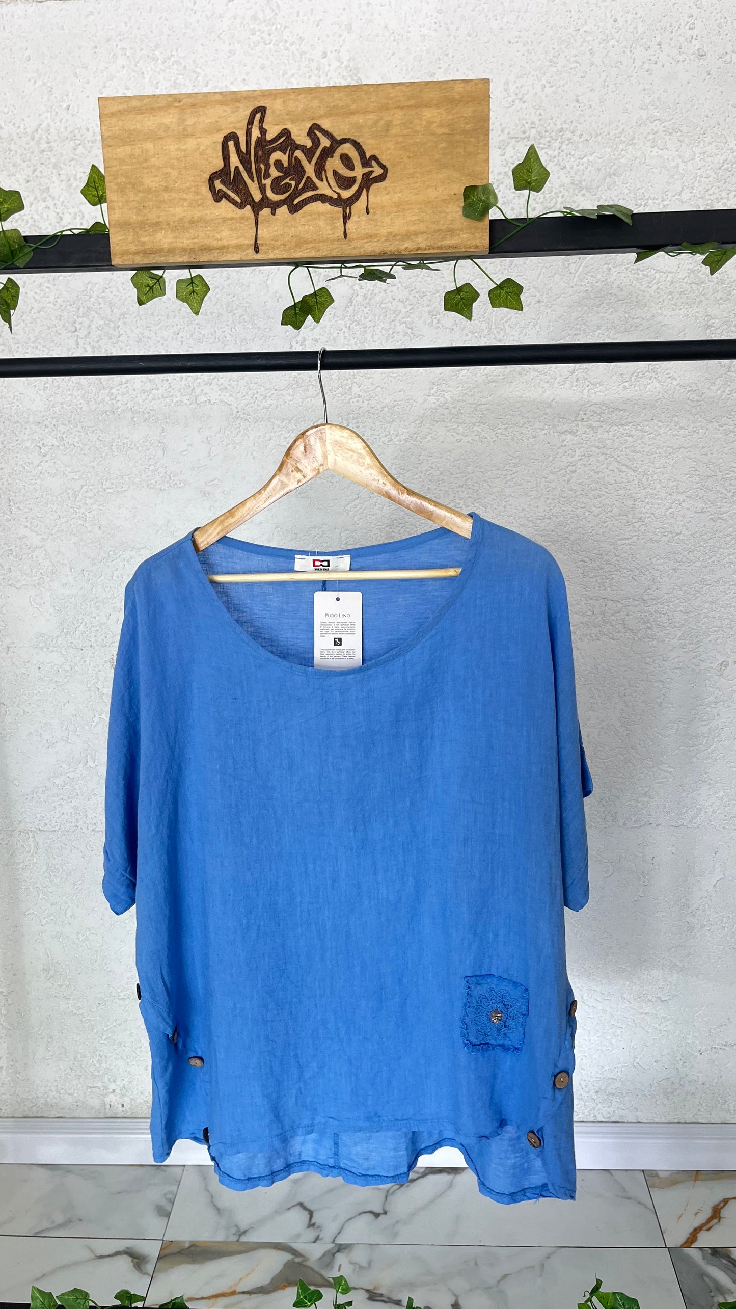 💙 Blusón “Lino Azul Celeste”