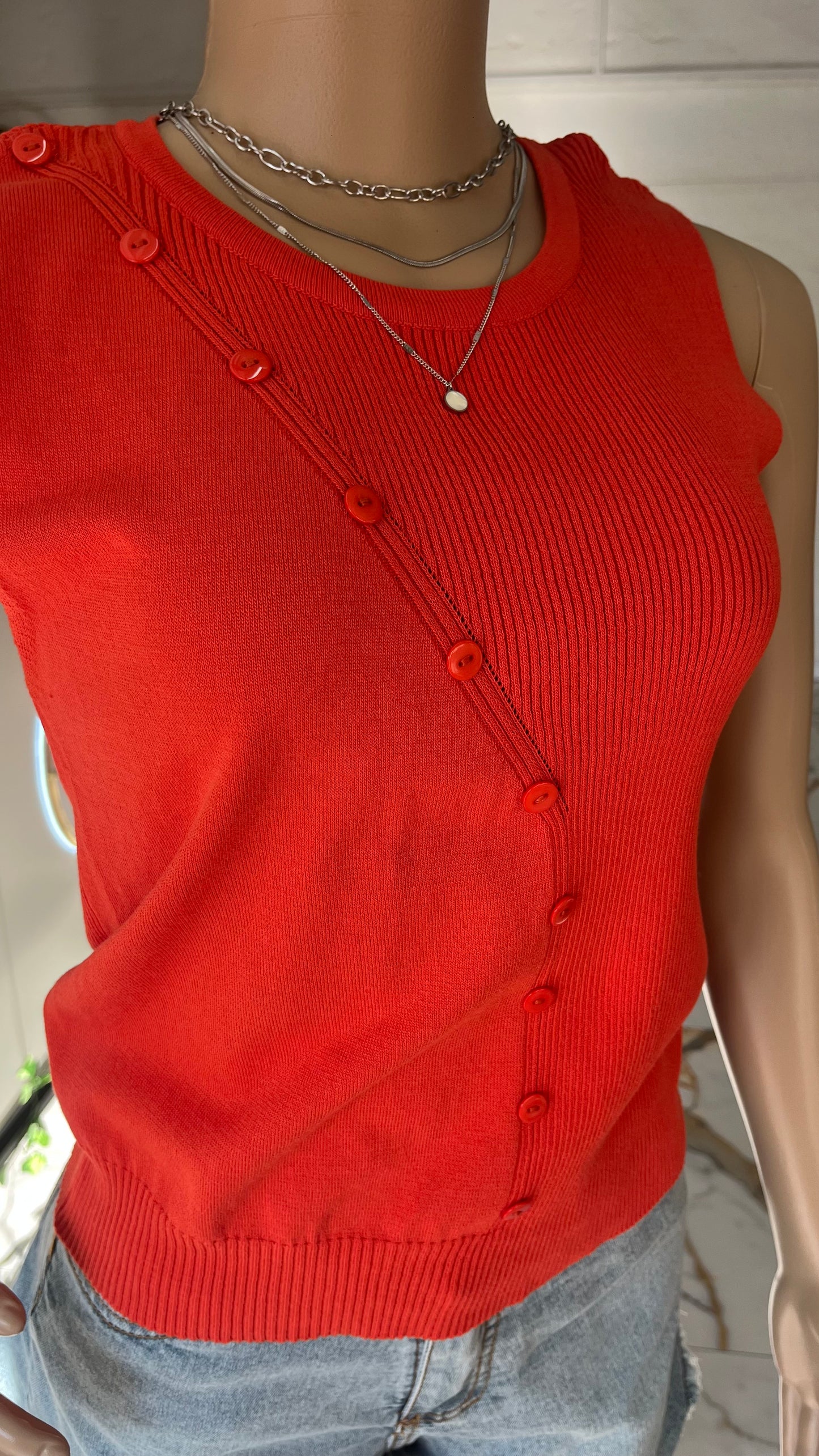 Knit Diagonal Button