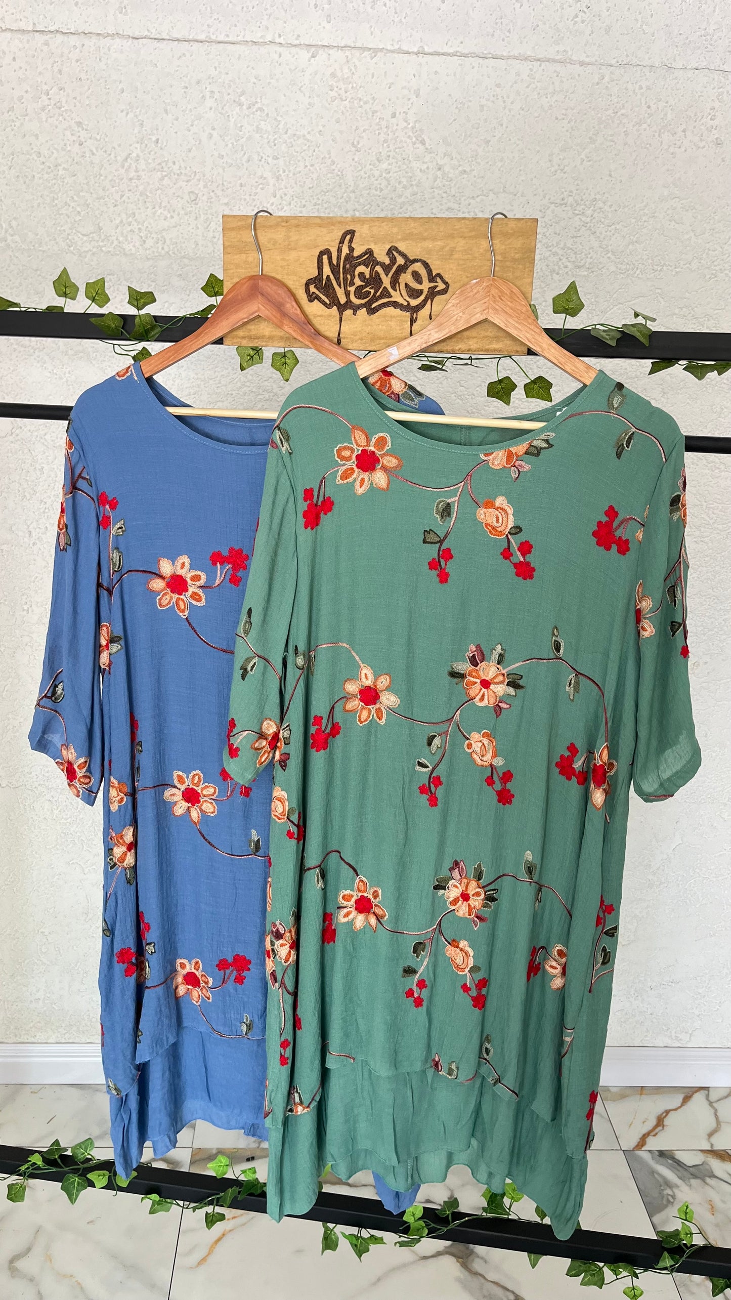🌸 Vestido Bordado Floral NEXO