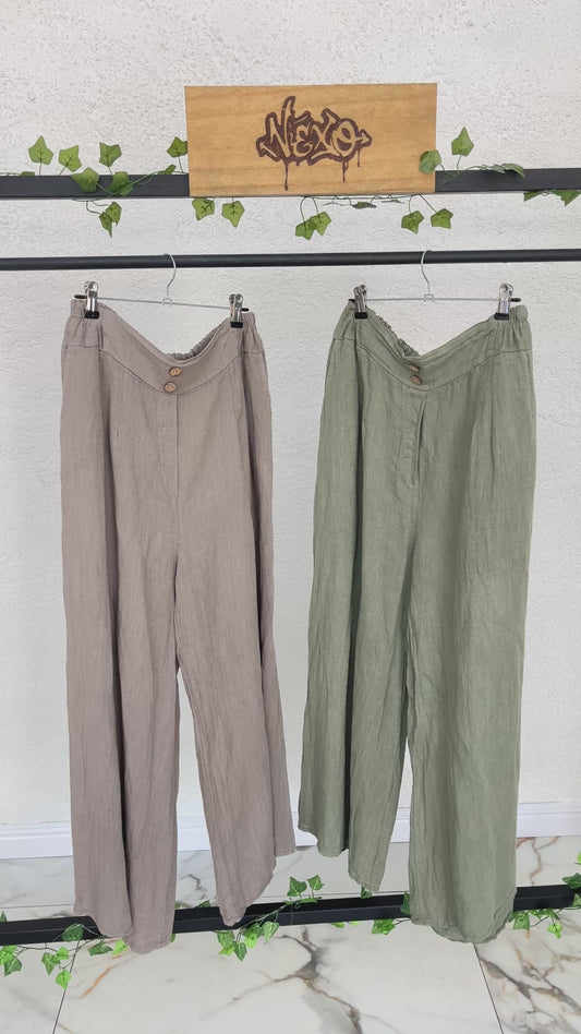 ✨ Pantalón Lino Aura Natural
