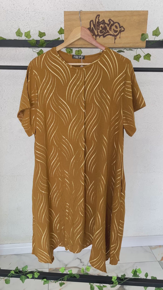🤎 Vestido Ondas Doradas NEXO